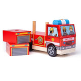Bigjigs Toys Wooden Stacking Fire Engine Toy - McGrocer