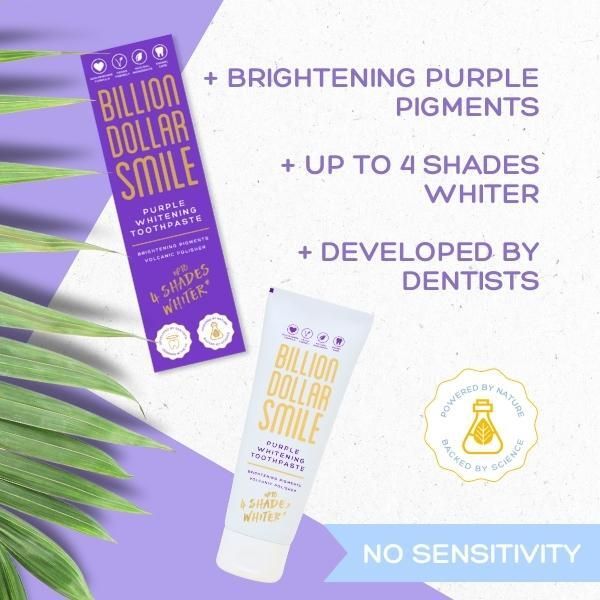 Billion Dollar Smile Purple Tooth Polish 75ml - McGrocer