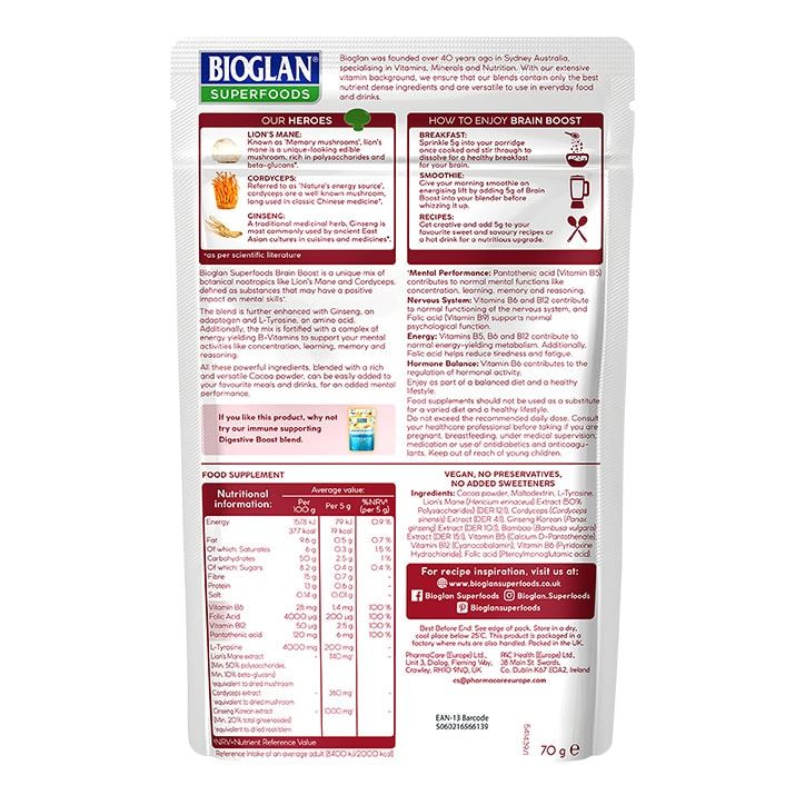 Bioglan Superfoods Brain Boost 70g - McGrocer