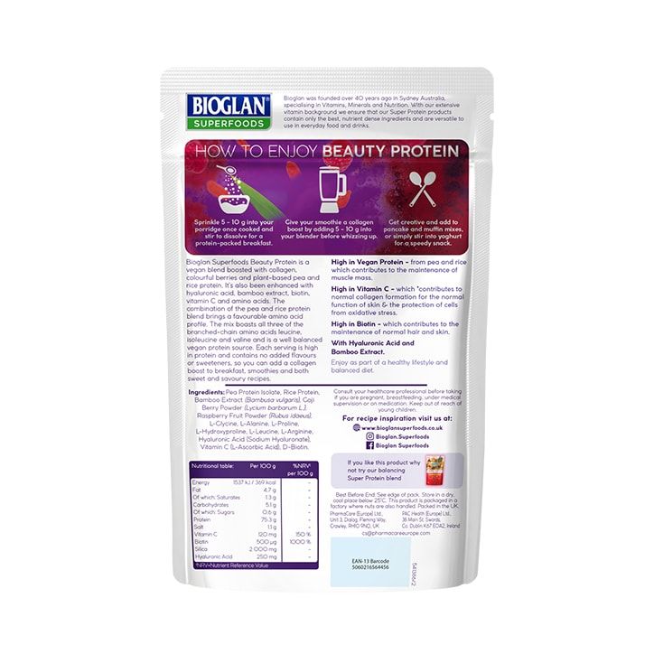 Bioglan Superfoods Collagen Boosting Beauty Protein 100g - McGrocer