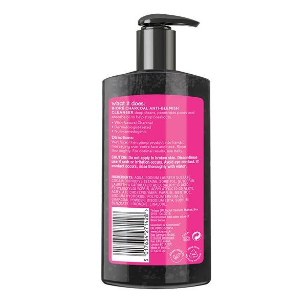 Biore Charcoal Anti-Blemish Cleanser 200ml - McGrocer