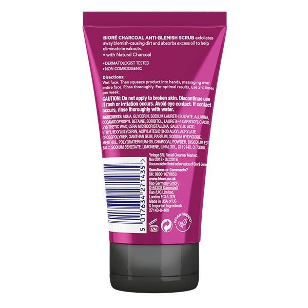 Biore Charcoal Anti-Blemish Face Scrub 127g - McGrocer