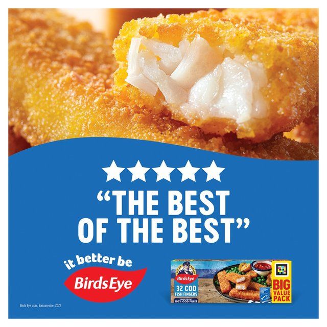 Birds Eye 32 MSC Breaded Cod Fish Fingers 896g - McGrocer