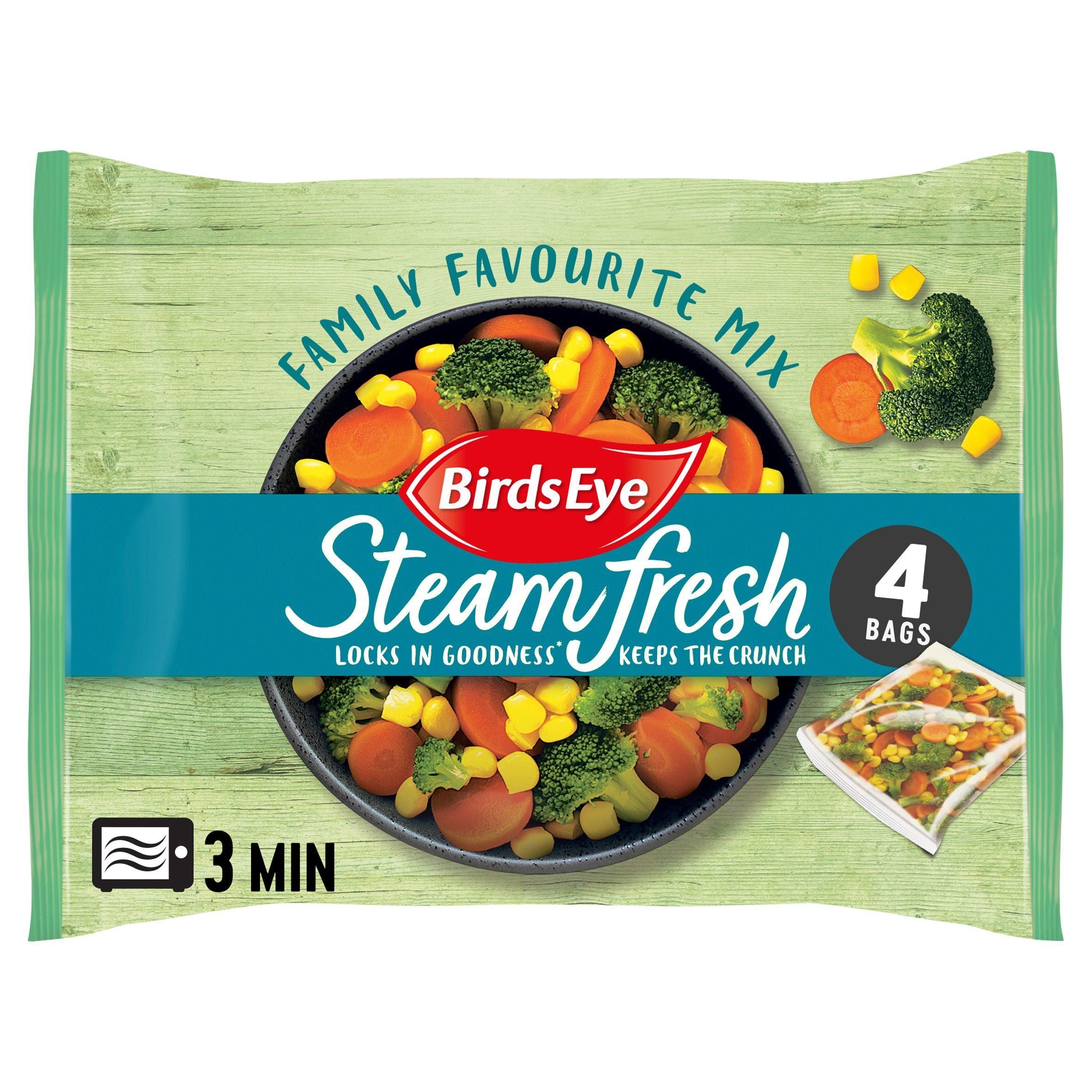 Birds Eye Steamfresh Family Favourites Steam Bags x4 540g - McGrocer