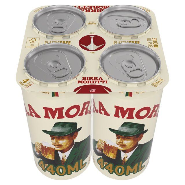Birra Moretti Lager Beer Cans 4 x 440ml - McGrocer
