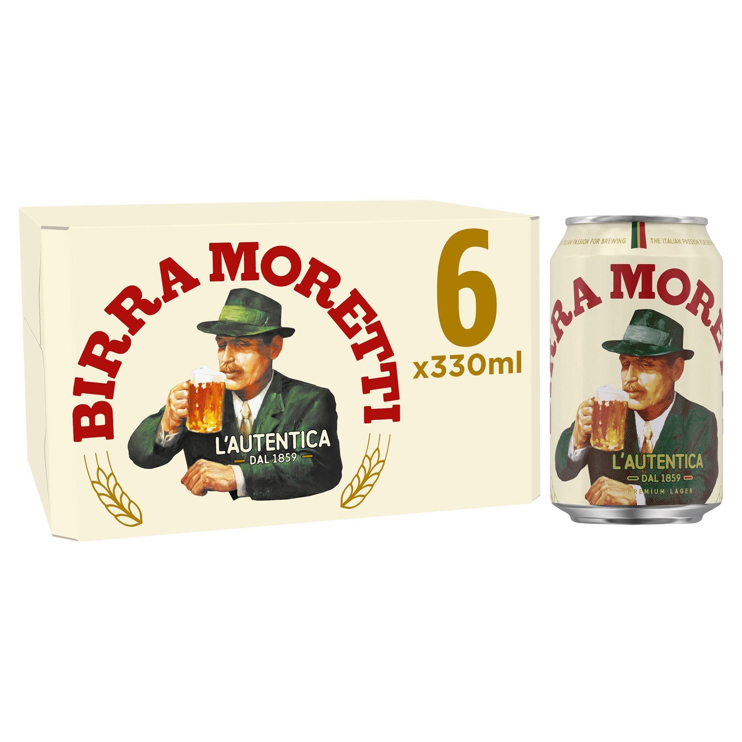 Birra Moretti Lager Beer Cans 6 x 330ml - McGrocer