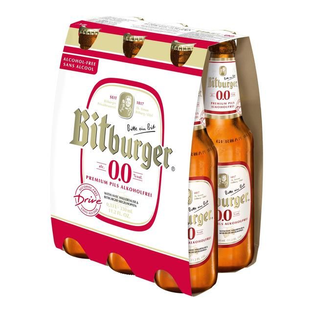 Bitburger Premium Pils 0.0% 6 x 330ml - McGrocer