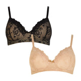 Black and Nude Lace Maternity T-Shirt Bras - 2 Pack - McGrocer