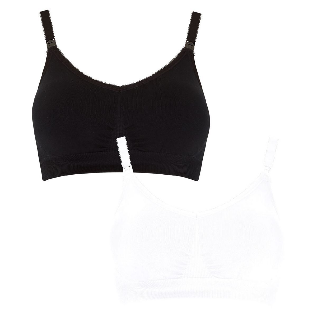 Black and White Seam-free Nursing Bras - 2 Pack - McGrocer