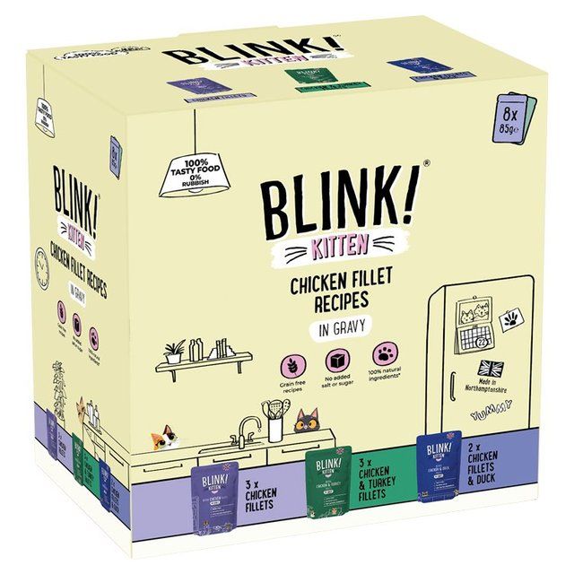 Blink Kitten Chicken Fillets Pouch Selection in Gravy 8 x 85g - McGrocer