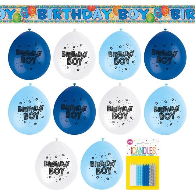 Blue Birthday Boy Party Kit 3 per pack - McGrocer