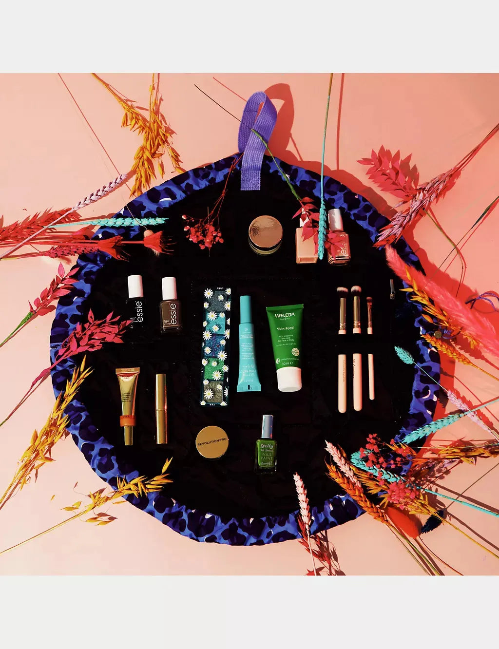 Blue Leopard Full Size Flat Lay Makeup Bag - McGrocer