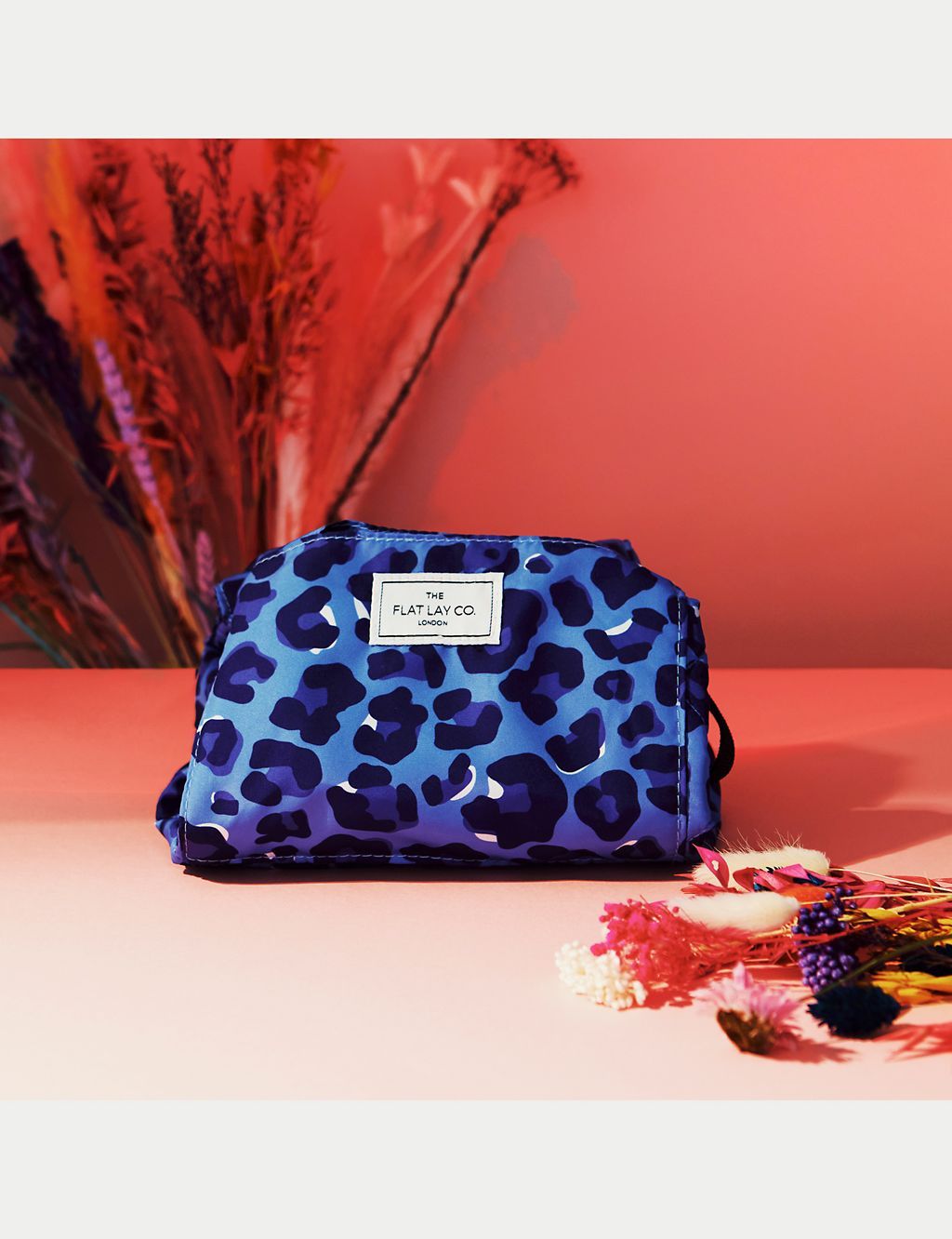 Blue Leopard Full Size Flat Lay Makeup Bag - McGrocer