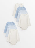 Blue Long Sleeve Bodysuit 7 Pack 3-6 months - McGrocer