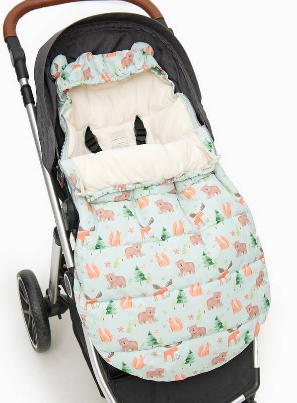 Blue Woodland Animal Print Footmuff One Size - McGrocer