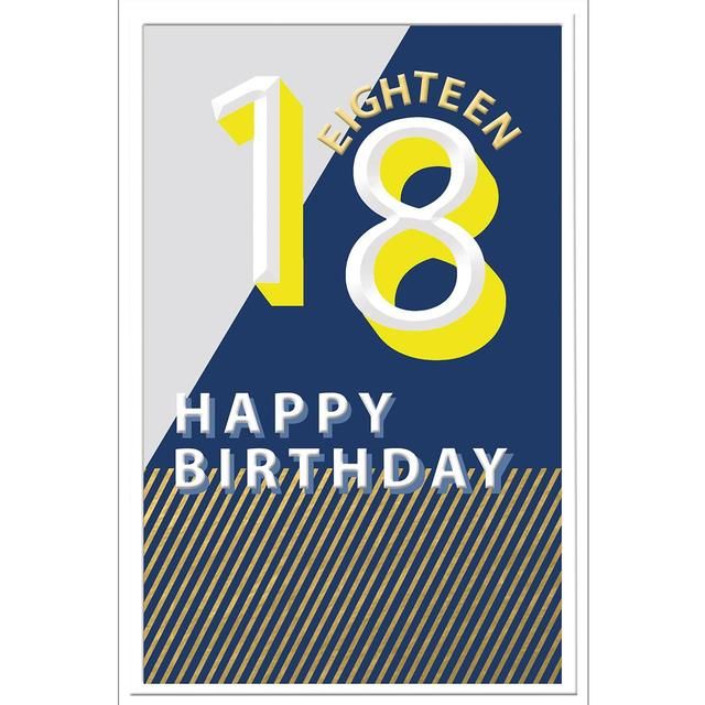 Blue & Yellow 18th Birthday Card - McGrocer
