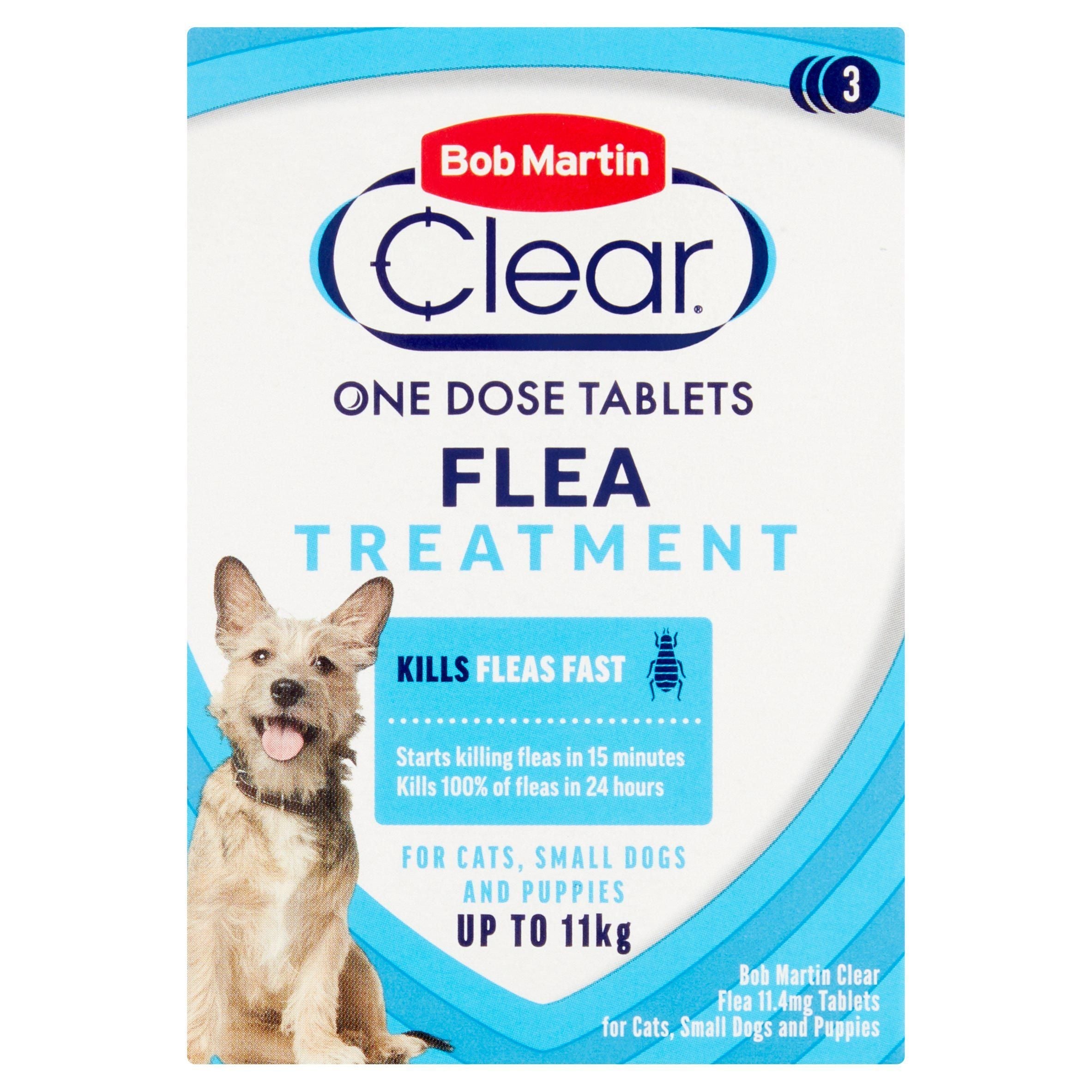 Bob Martin Clear Flea Tablets For Cats Small Dogs & Puppies Treatment x3 11.4mg - McGrocer
