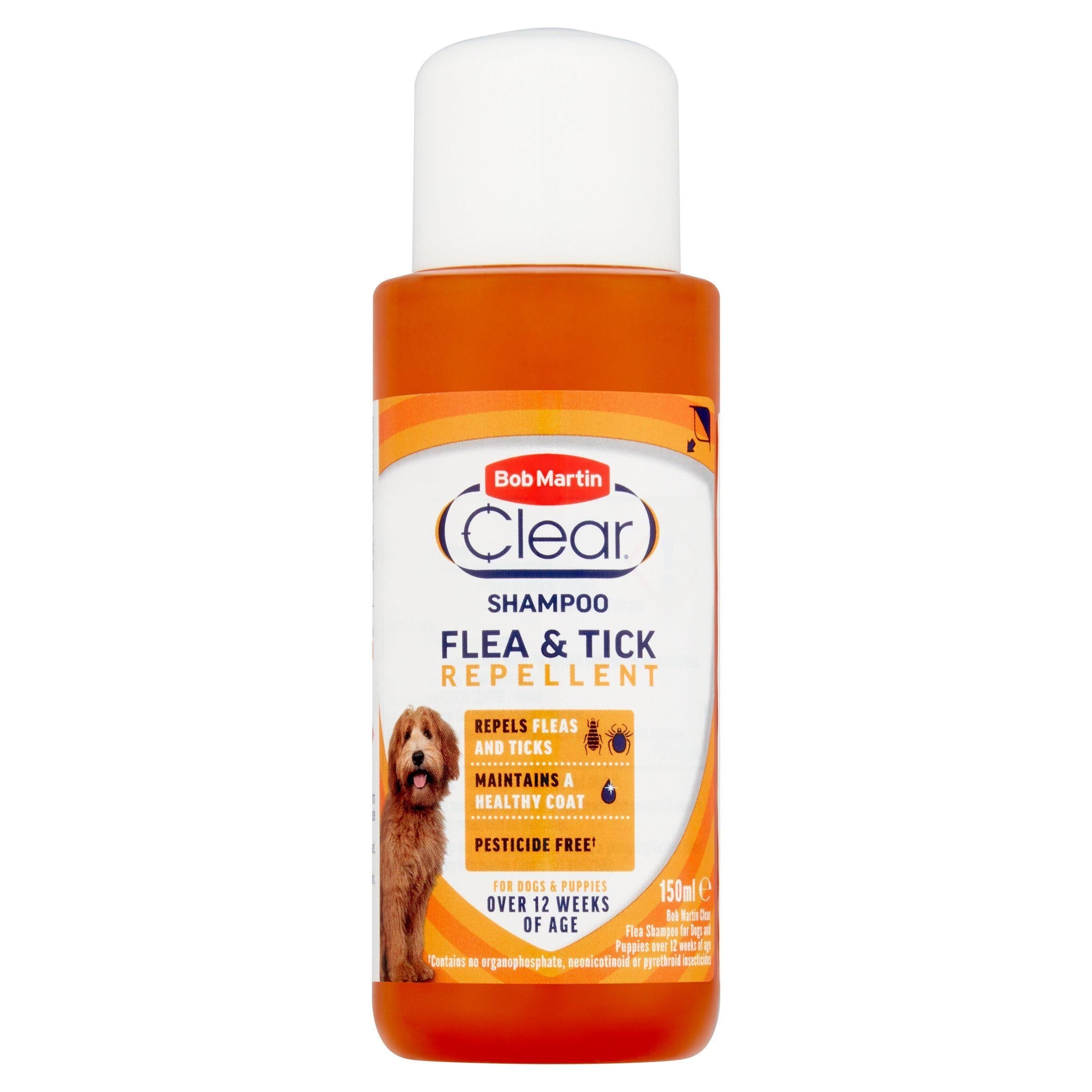 Bob Martin Clear Shampoo Flea & Tick Repellent For Dogs & Puppies 150ml - McGrocer