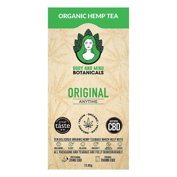 Body & Mind Botanicals CBD Hemp Tea Original 10 Tea Bags - McGrocer