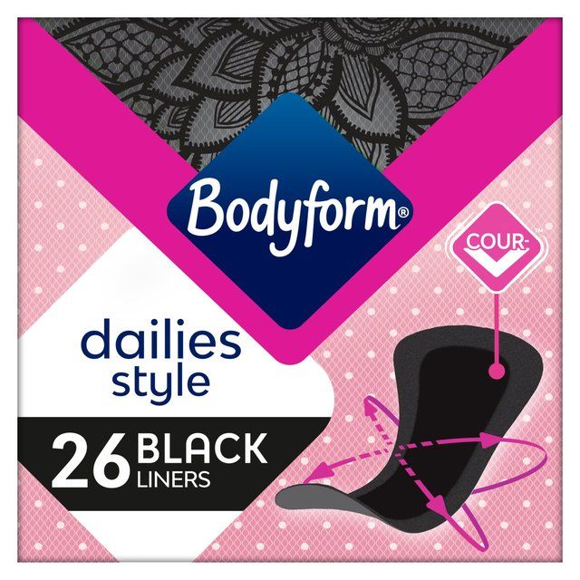 Bodyform Dailies Black Normal Panty Liners 26 per pack - McGrocer