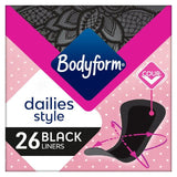 Bodyform Dailies Black Normal Panty Liners 26 per pack - McGrocer
