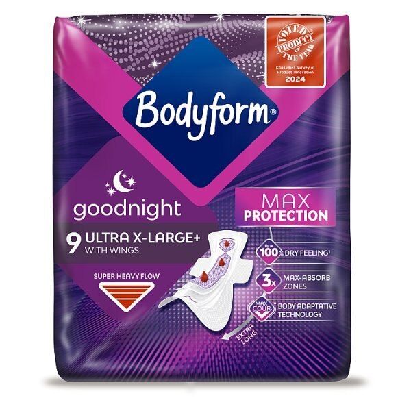 Bodyform Ultra Goodnight Extra Large 9 pack - McGrocer