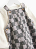 Bodysuit & Grey Chequered Dungarees Set 12-18 months - McGrocer