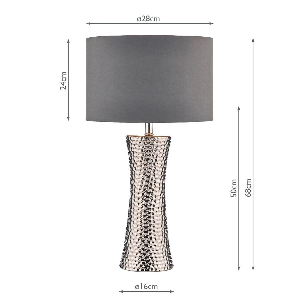 Bokara Hammered Effect Ceramic Table Lamp - McGrocer