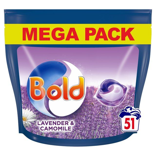 Bold All-in-1 Pods Washing Liquid Capsules Lavender & Camomile 51 Washes 51 per pack - McGrocer
