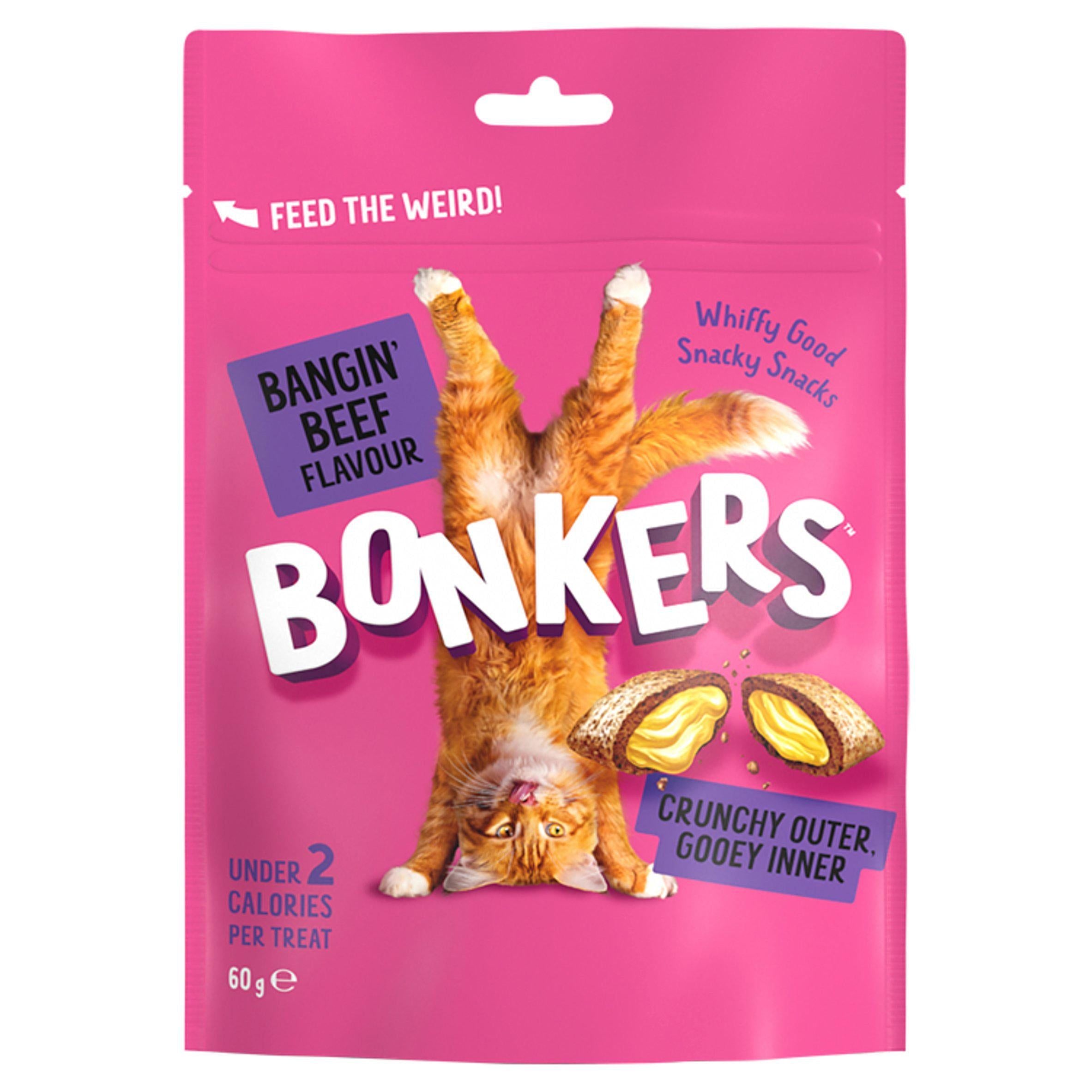 Bonkers Bangin Beef Flavour Cat Treats 60g - McGrocer