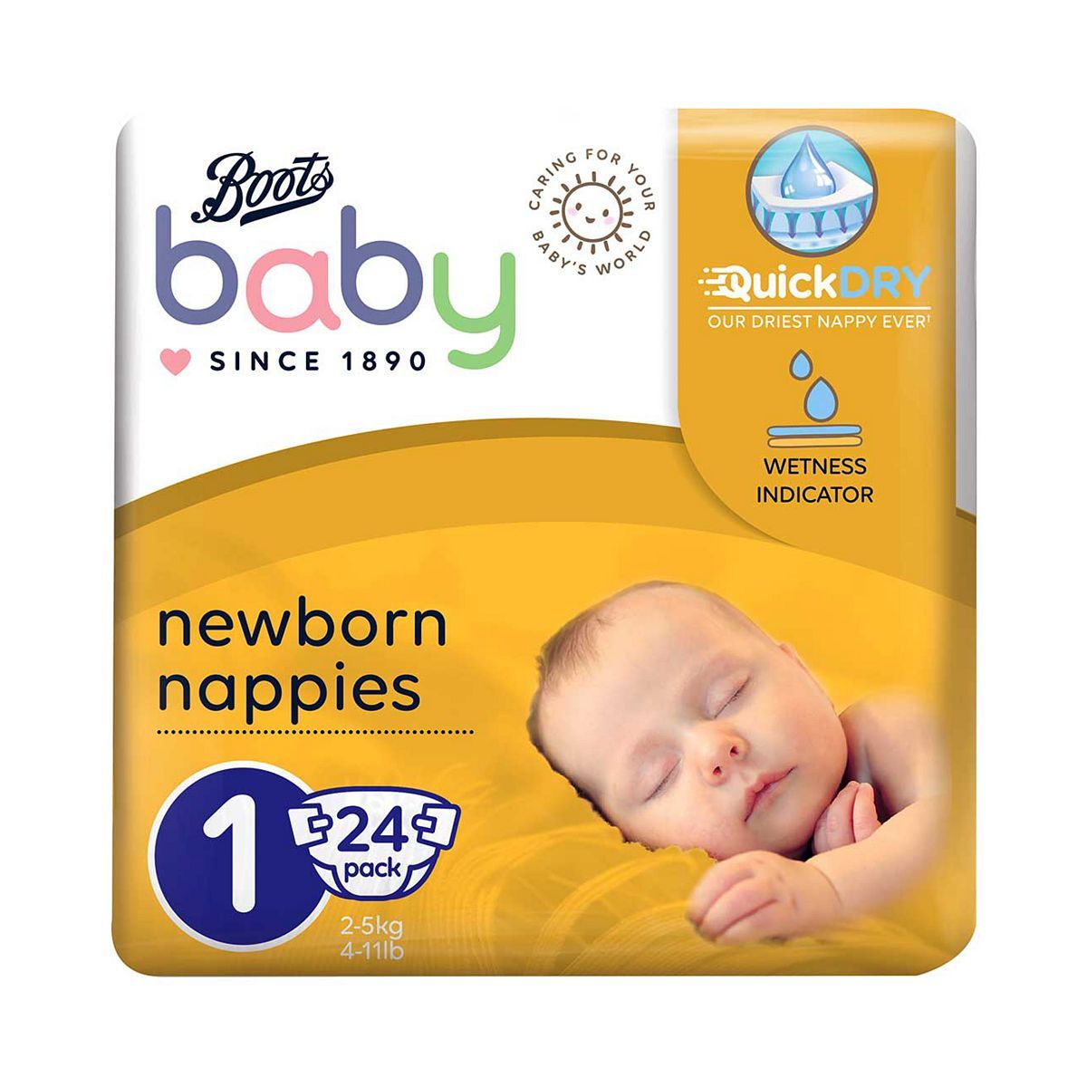 Boots Baby Newborn Nappies Size 1 24s - McGrocer