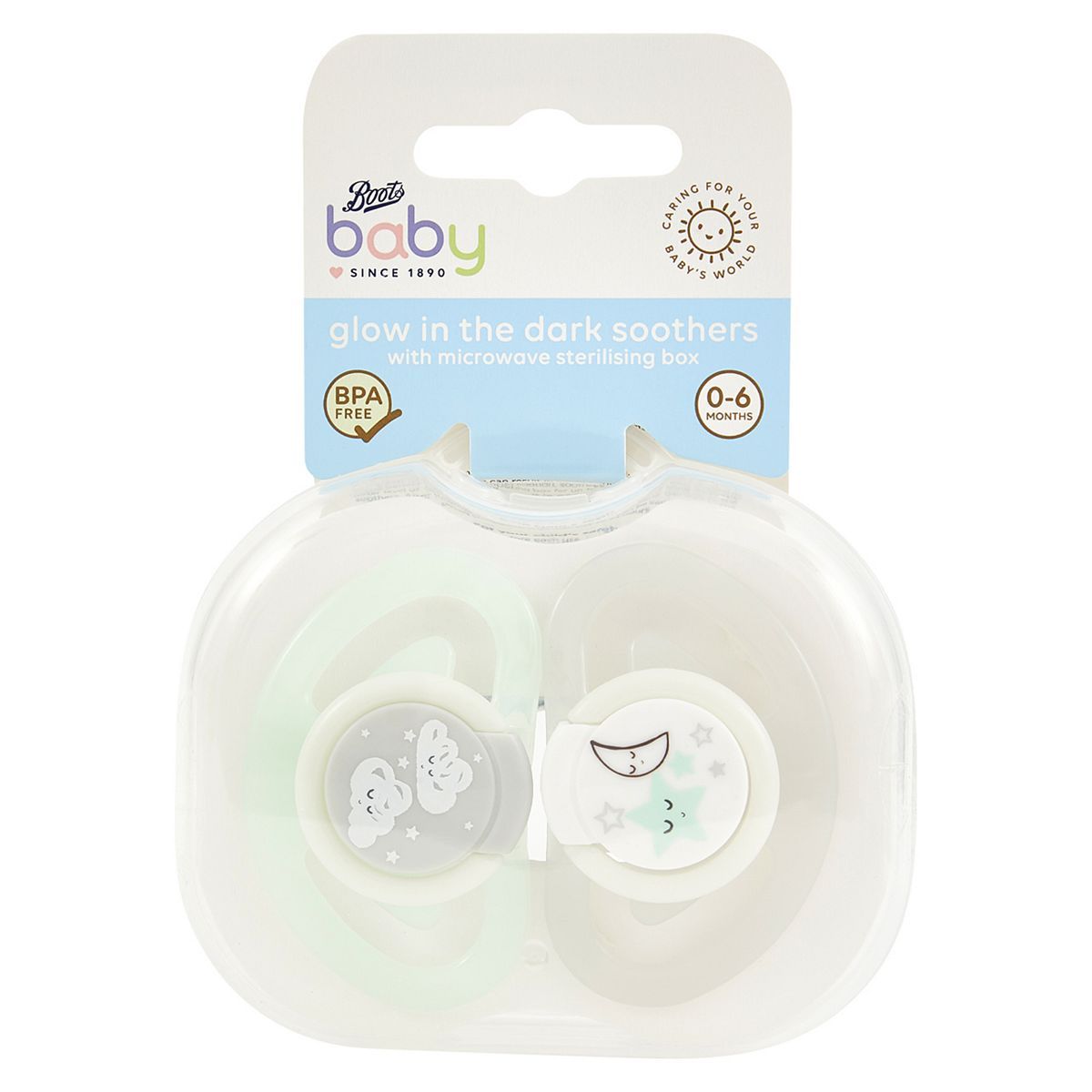 Boots Baby Night Soothers 0-6m - 2 Pack - Green/Grey - McGrocer