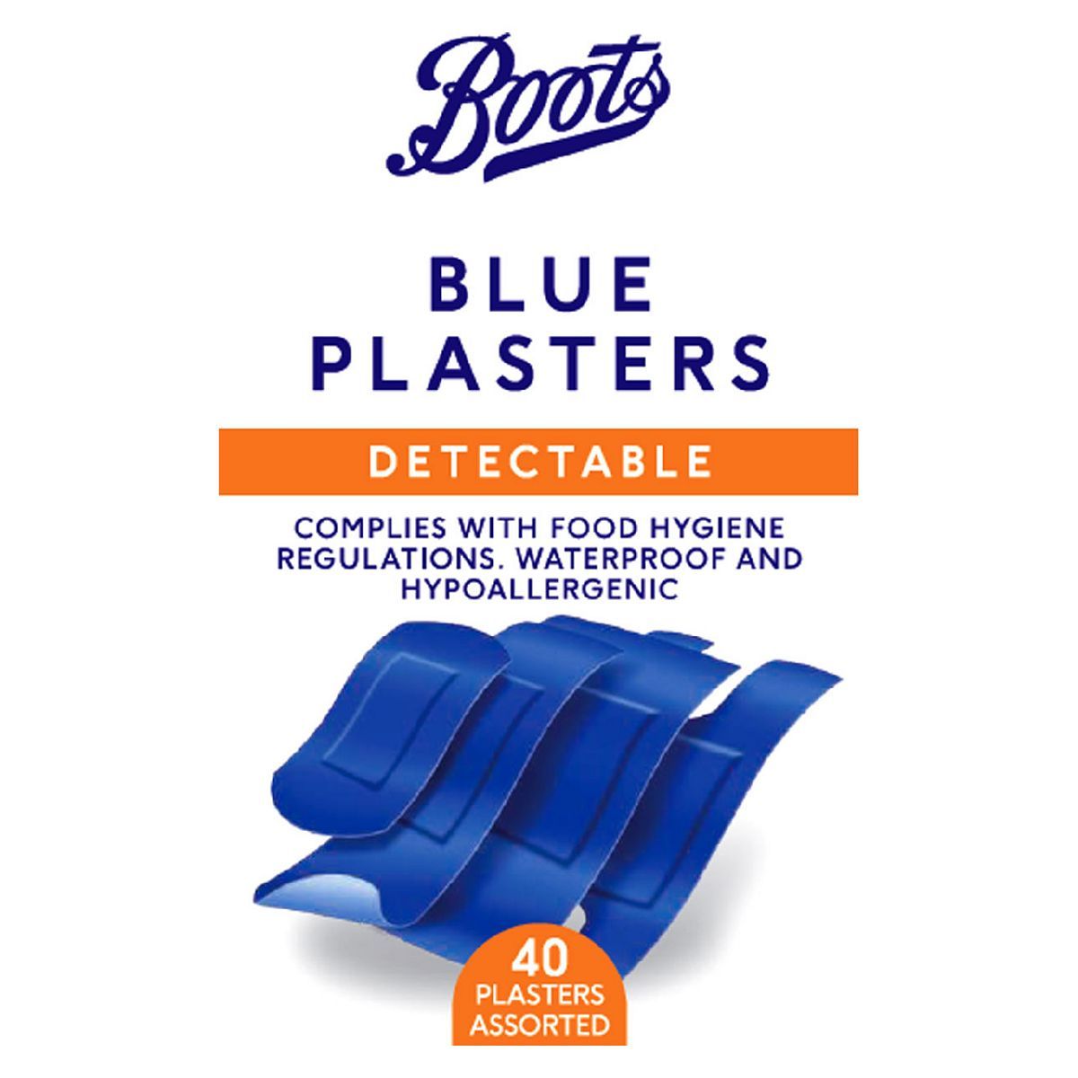 Boots Detectable Blue Plasters - 40 Pack - McGrocer