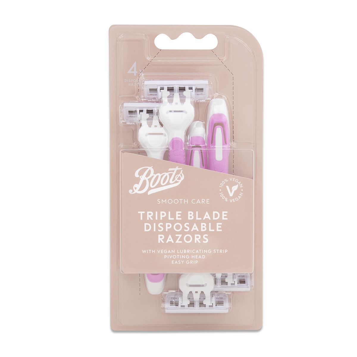 Boots Smooth Care Triple Blade Disposable Razors 4pk - McGrocer