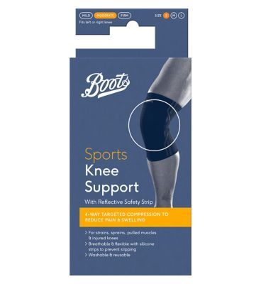 Boots Sports Knee Support with Reflective Safety Strip - Small - McGrocer