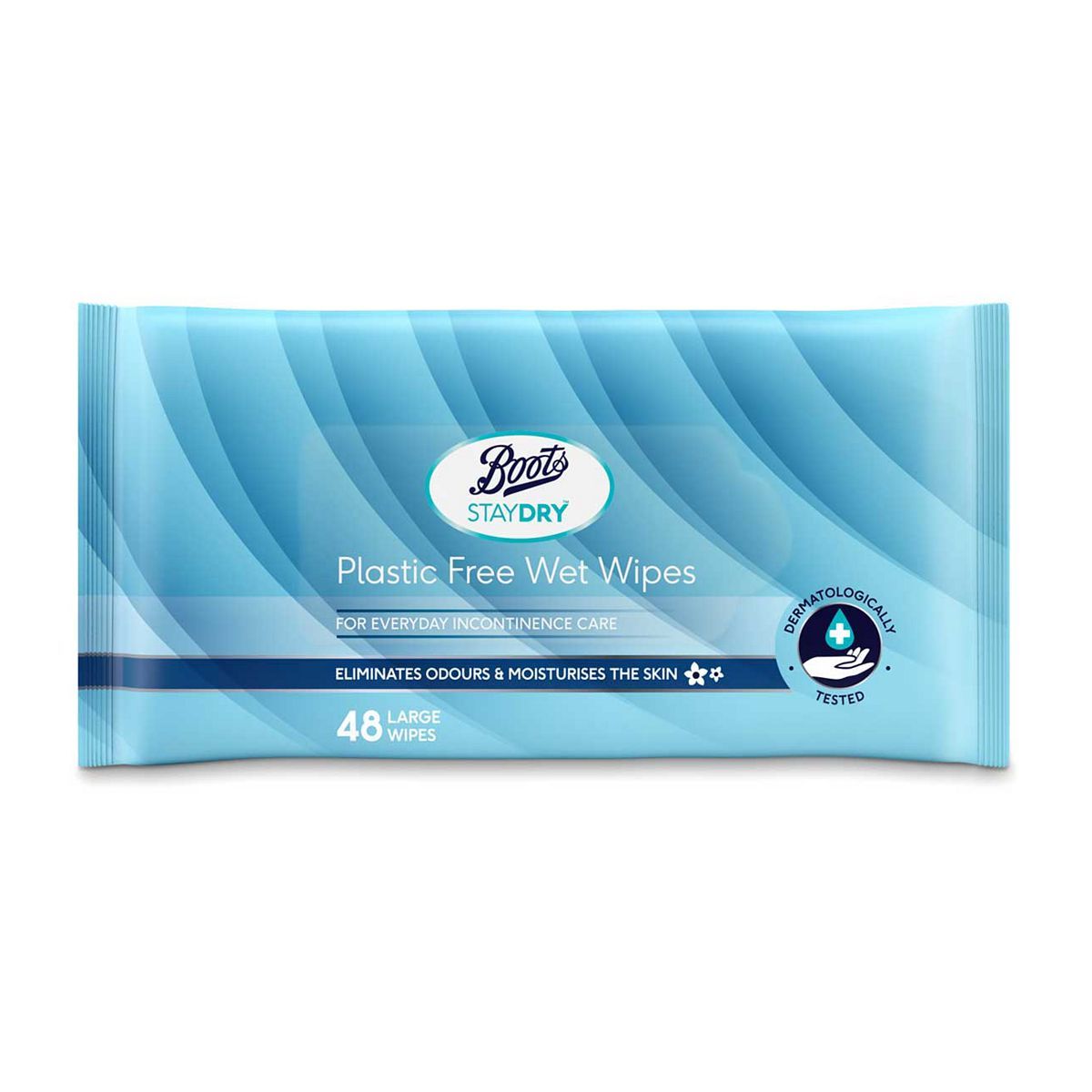 Boots Staydry Plastic Free Incontinence Wet Wipes - 48 Wipes - McGrocer