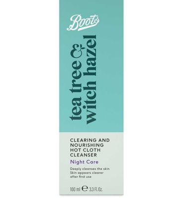 Boots Tea Tree & Witch Hazel Clearing & Nourishing Hot Cloth Cleanser 100ml - McGrocer