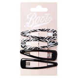 Boots Zebra Print and Black Clips 4 pk - McGrocer
