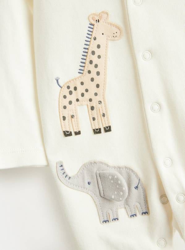 Born In 2025 Safari Print Sleepsuit 9-12 months - McGrocer