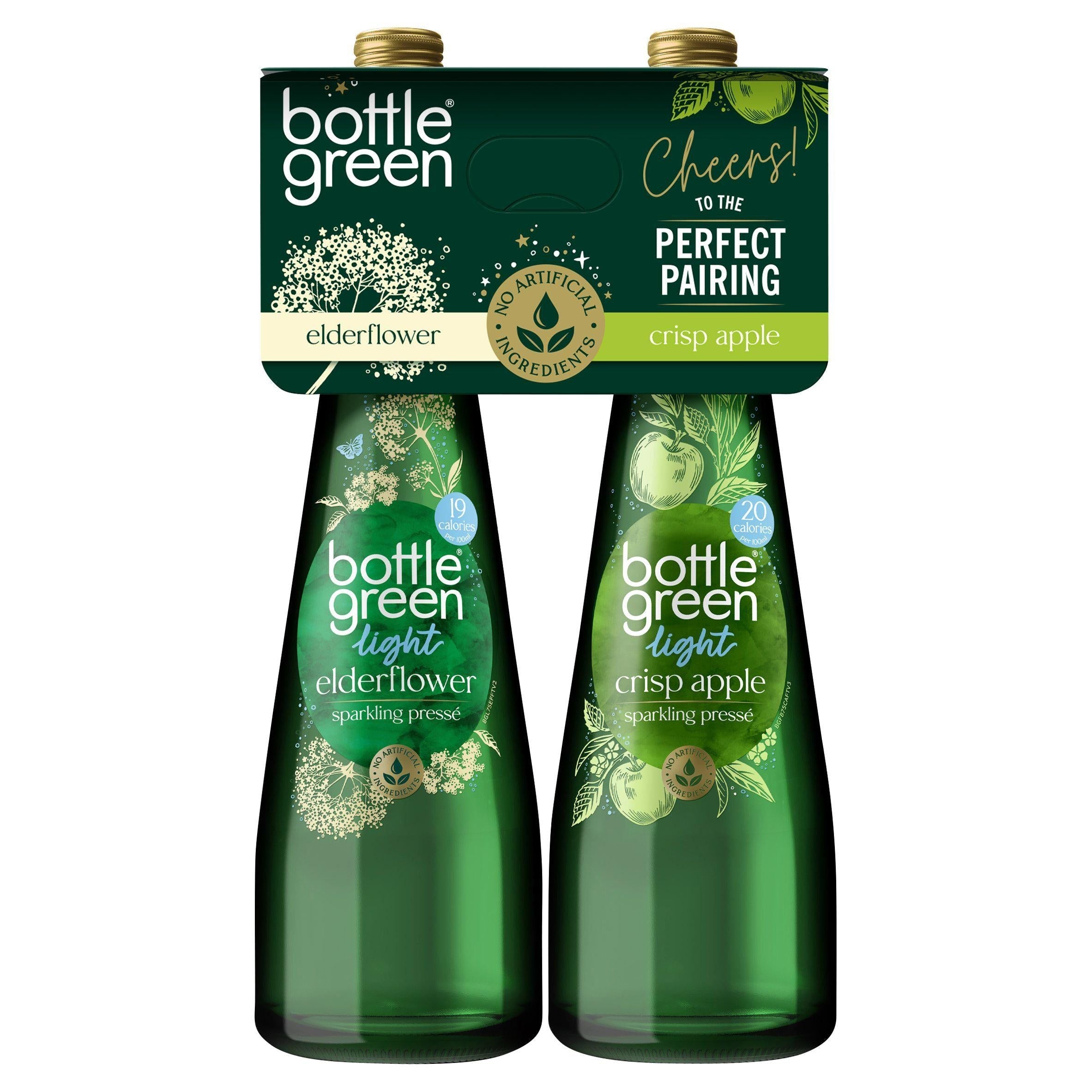 Bottle Green Light Elderflower & Crisp Apple Sparkling Presse 2x750ml - McGrocer