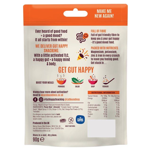 Boundless Orange & Maple Syrup Nuts & Seeds Sharing Bag 90g - McGrocer