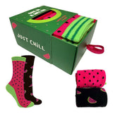 BOXT Socks 2 Pairs Watermelon Socks in a Gift Box 4-8 UK