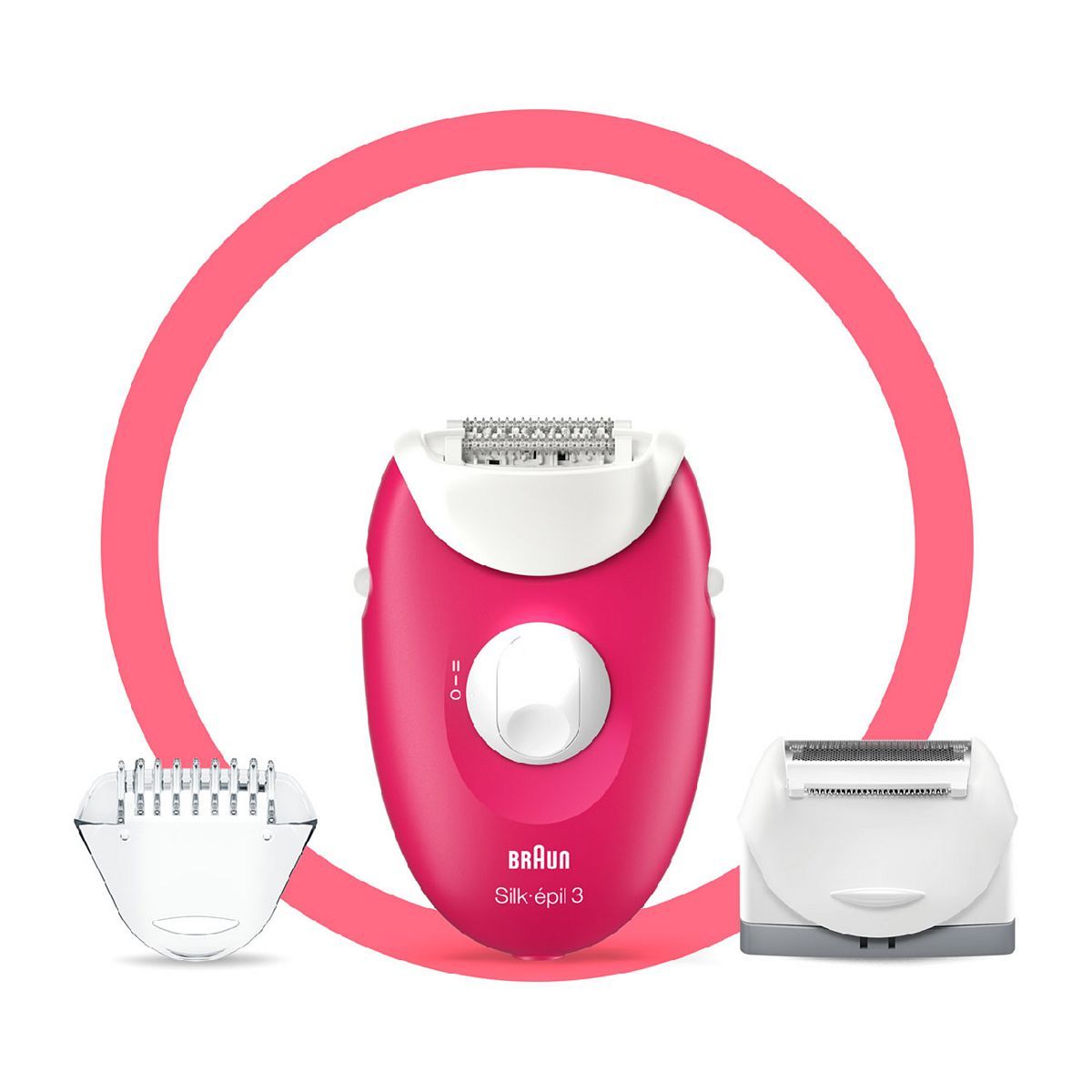 Braun Silk-épil 3, Epliator for Long Lasting Hair Removal - White/Pink 3-410