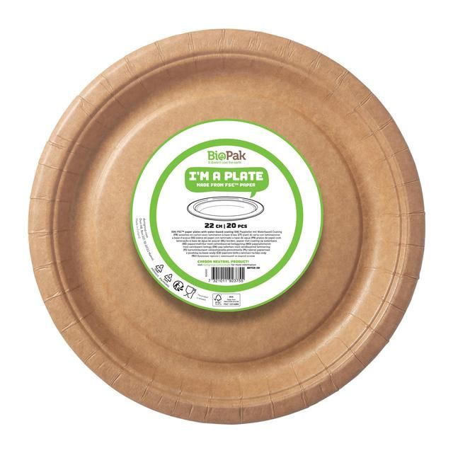 Brown Recyclable Paper Party Plates 20 per pack