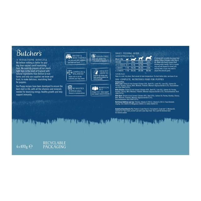 Butcher's Puppy Perfect Dog Food Tins 6 x 400g