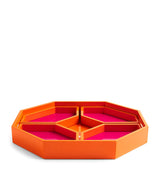 Harrods Lacquered Wood Logo Geometric Decorative Tray 38cm x 42cm