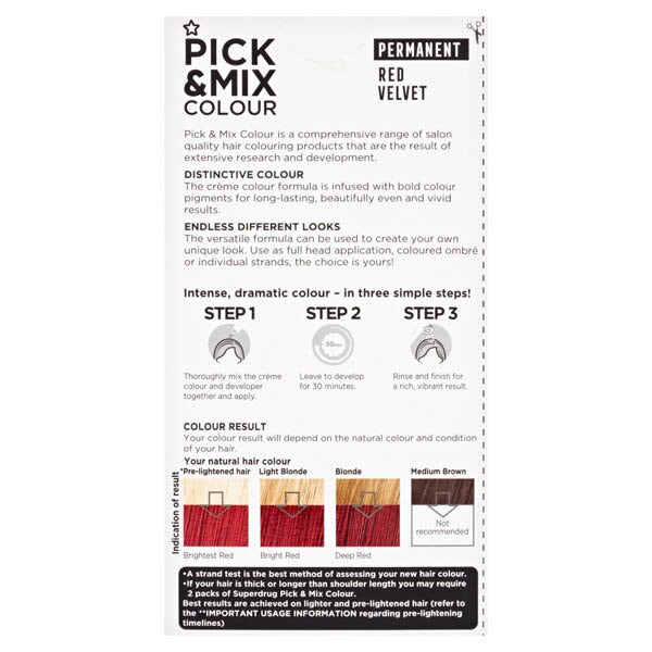 Superdrug Pick & Mix Permenant Hair Dye Denim Red GOODS Superdrug