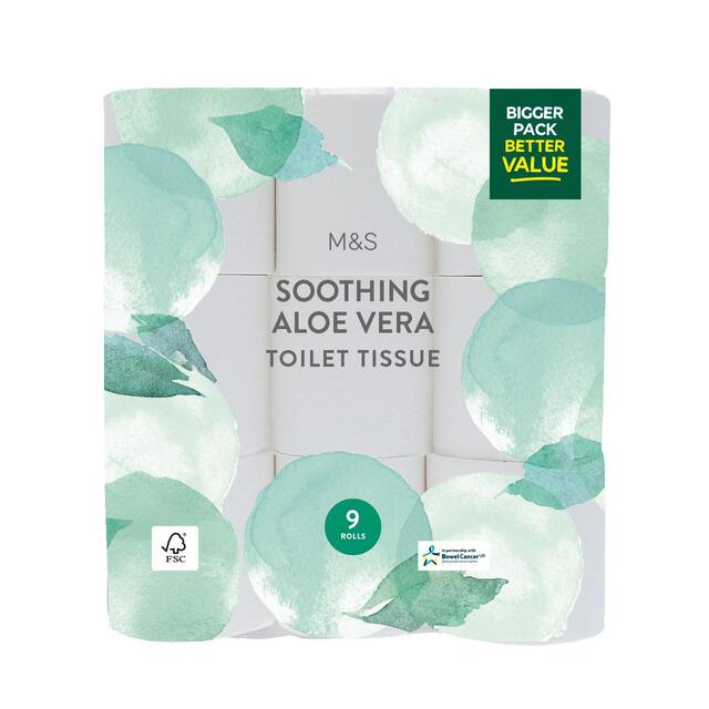 M&S Soothing Aloe Vera Toilet Tissue 9 per pack - McGrocer