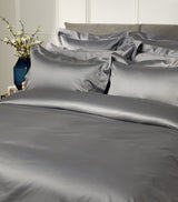 Super King Duvet Cover in Egyptian Cotton Sateen with Embroidered Trims 260cm x 220cm