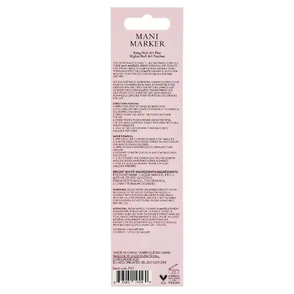 Nails.INC white mani marker nail art pen 3ml, imported from the UK